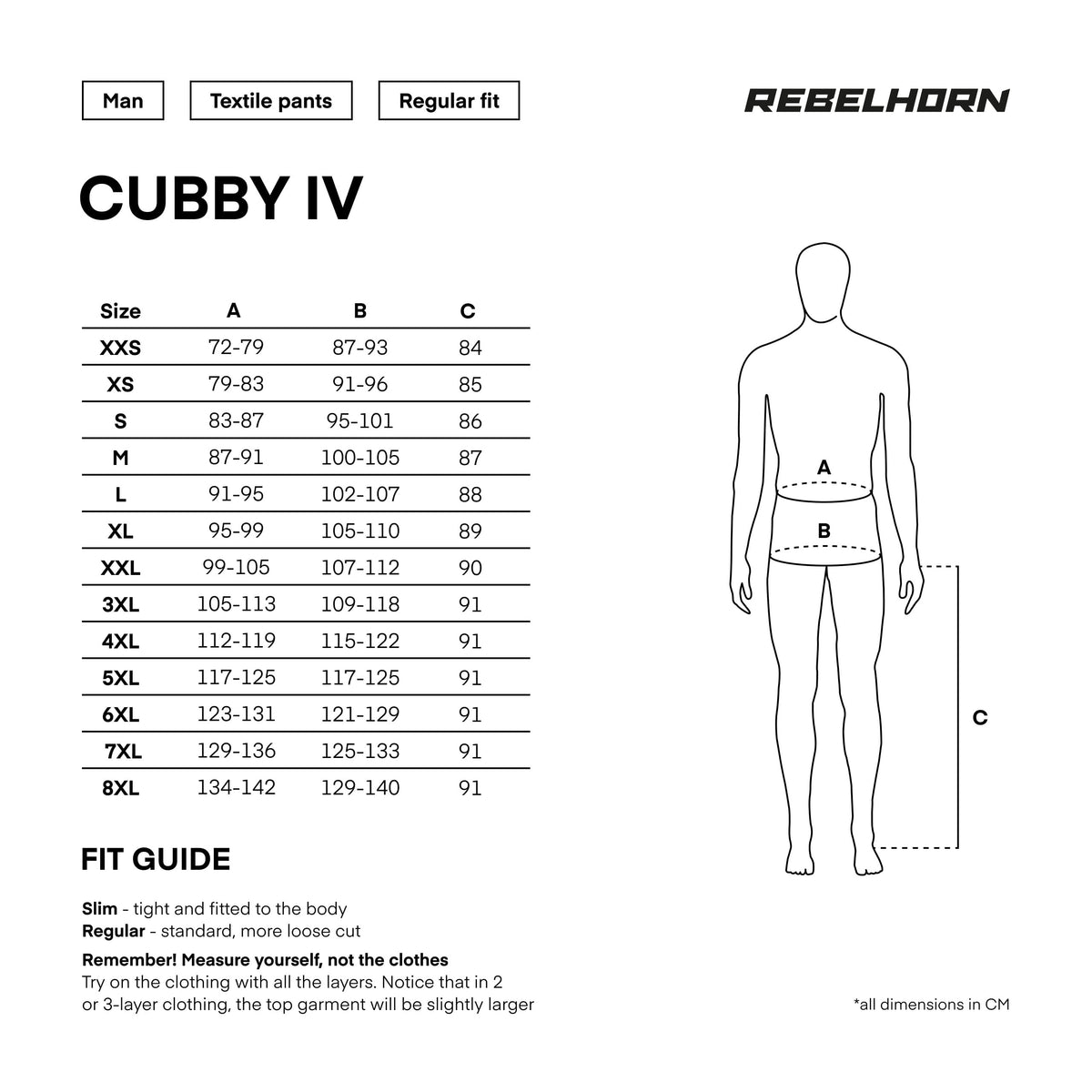 Rebelhorn Textile MC-Pants Cubby IV negru /gri /gripă