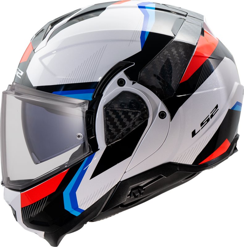 LS2 OpenAble MC Casca ADVANT II TRIPLE WHITE /BLUE /RED