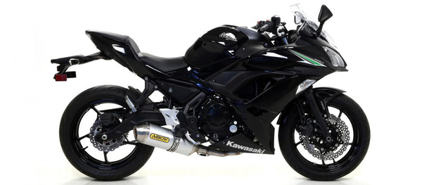 Kawasaki Z 650 17 Homol.Aluminum Race Tech Silencer cu capac de capăt de carbon pentru colectorii de săgeți